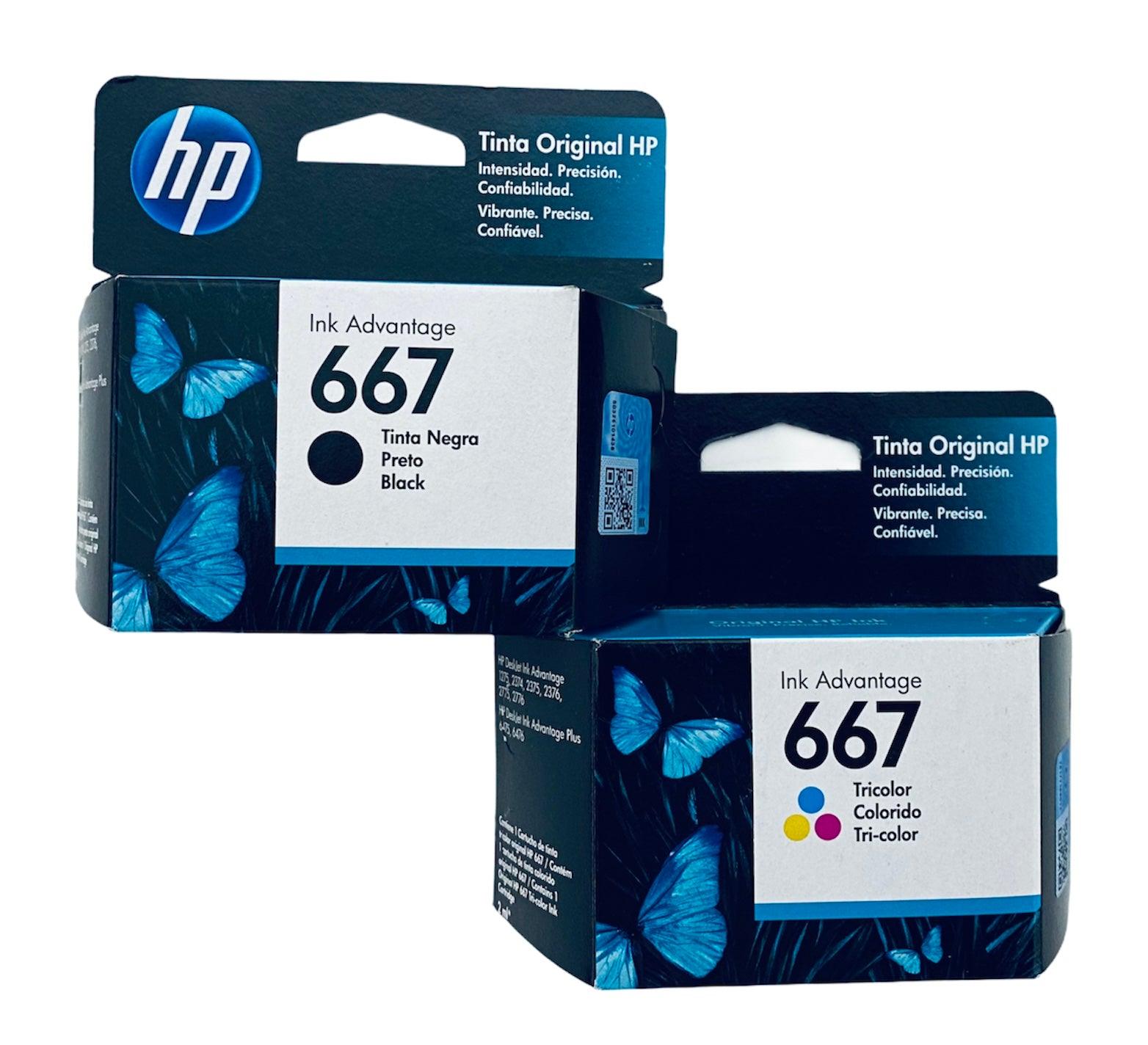 Cartucho HP 667 Negro o Color | Original, 120 Páginas - Colmenero Shop