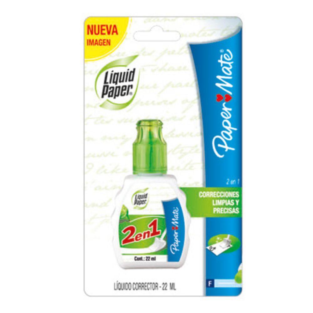Corrector Paper Mate Liquid Paper 2 en 1 | Punta Pluma y Esponja -Colmenero Shop