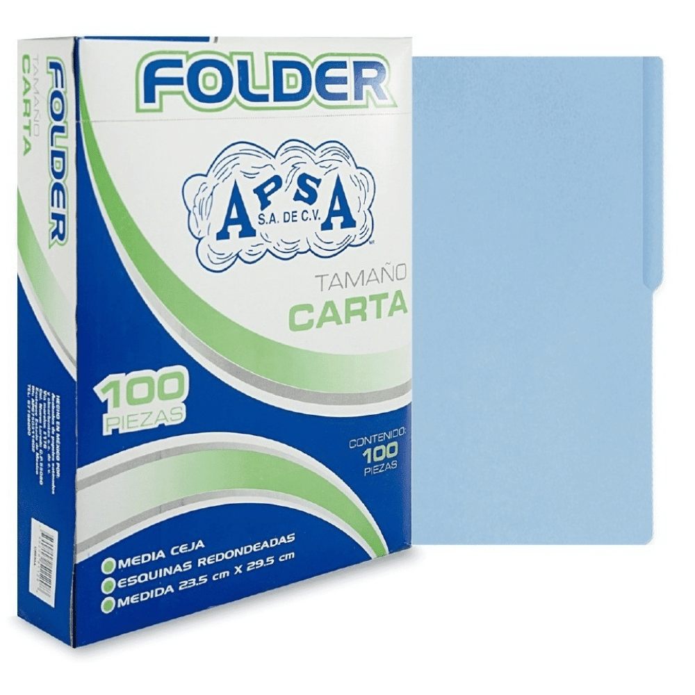 Folder Apsa Tamaño Carta C/100 - Colmenero Shop