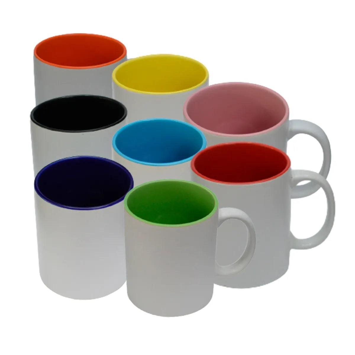 Taza 11oz blanca mate interno de color TLP 12 piezas - Colmenero Shop