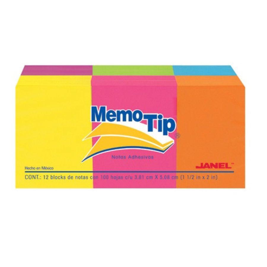 Blocks Notas Memo Tip neón 1.5X2 C/12 Janel 0102397 - Colmenero Shop