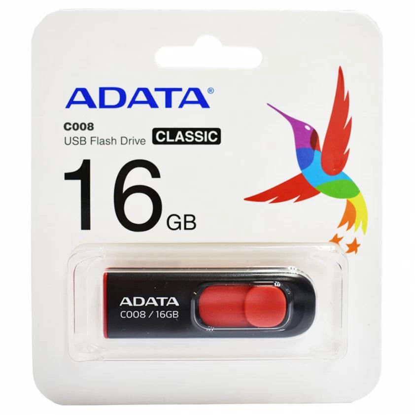 Memoria USB Adata C008 16 GB Color Negro-Rojo - Colmenero Shop
