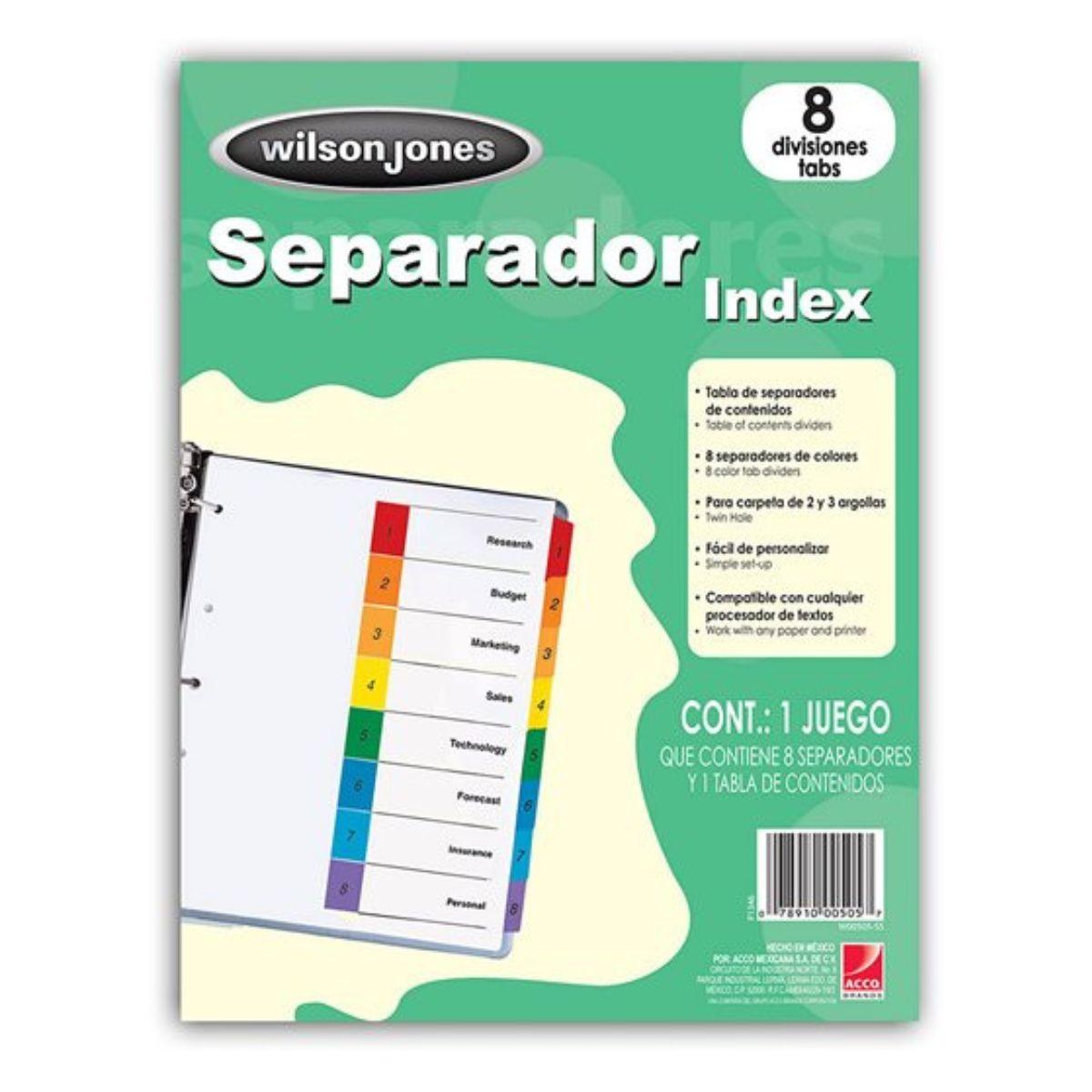 Separador de 8 divisiones Wilson Jones P1346 - Colmenero Shop