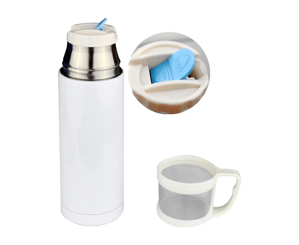 Termo de aluminio con taza y tapa de seguridad 350 ml. - Colmenero Shop