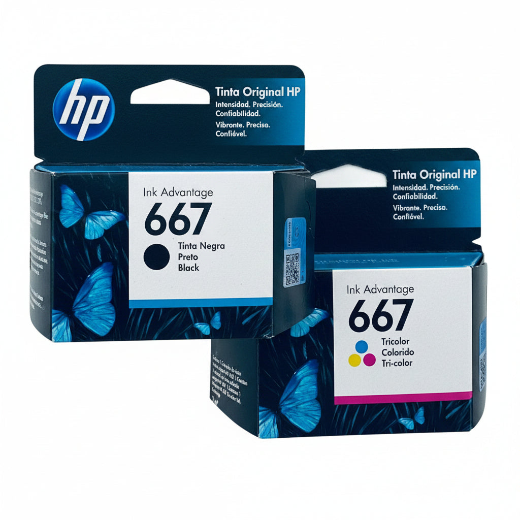 Cartucho HP 667 Negro o Color | Original, 120 Páginas - Colmenero Shop