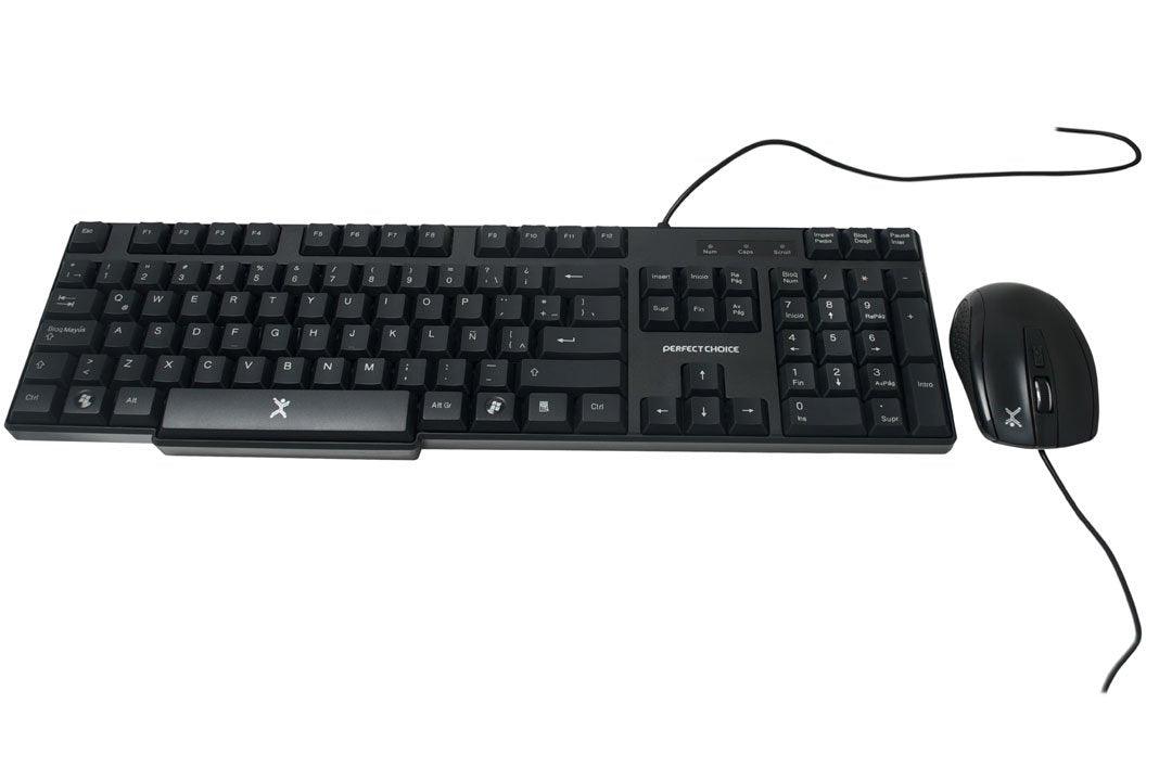 Kit teclado y mouse alámbrico perfect choice 200987 - Colmenero Shop