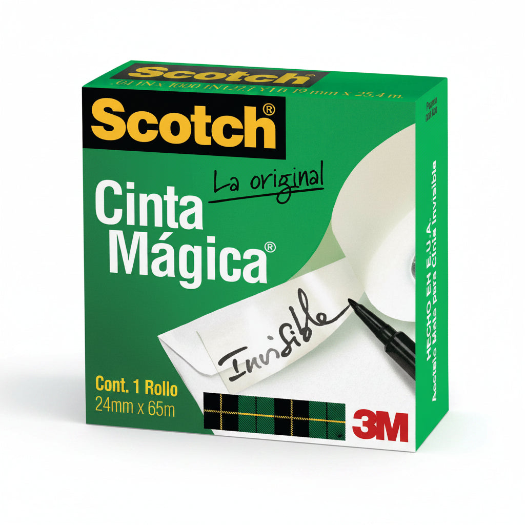 Cinta Mágica Scotch 25.4mm x 65.8m (3M) Invisible | Mayoreo