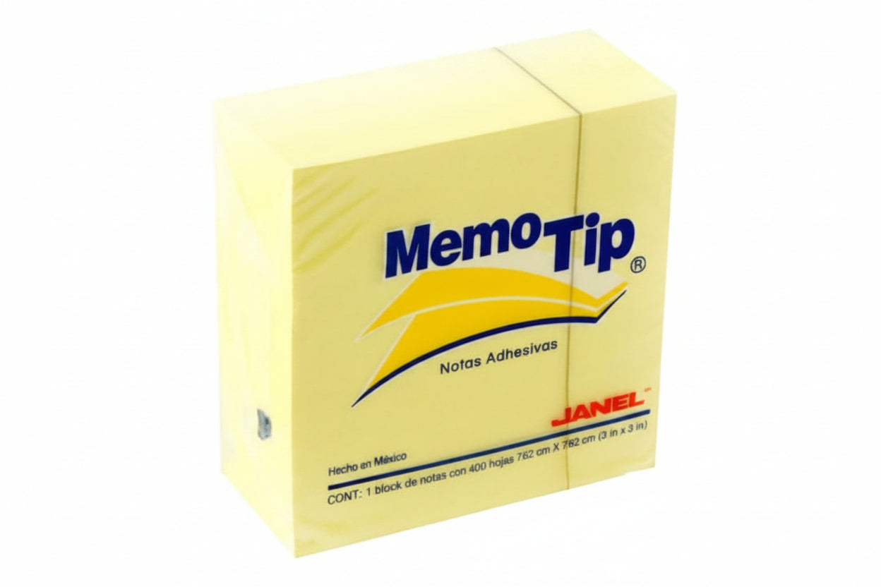 Cubo Notas Memo Tip amarillo Janel 3x3 - Colmenero Shop