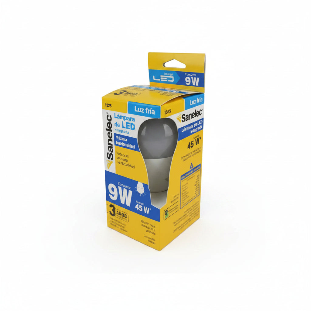 Foco led Sanelec luz fría 9 W - Colmenero Shop