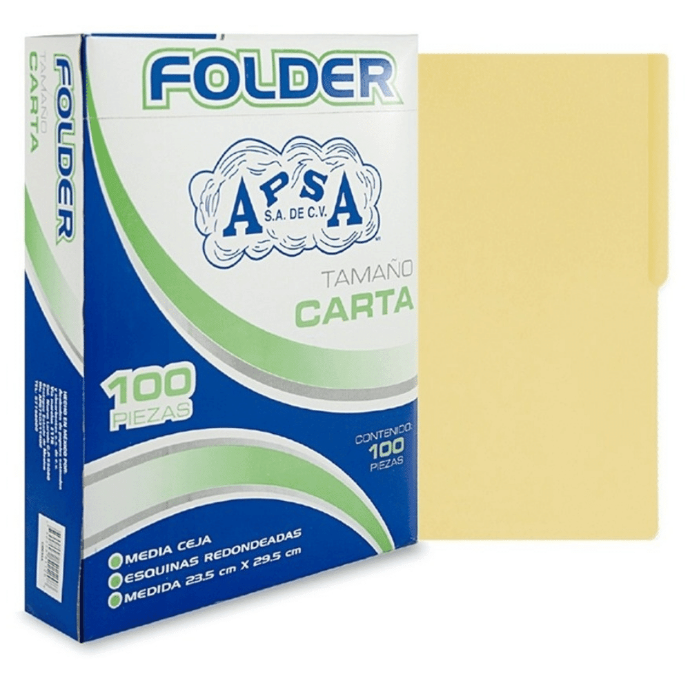 Folder Apsa Tamaño Carta C/100 - Colmenero Shop