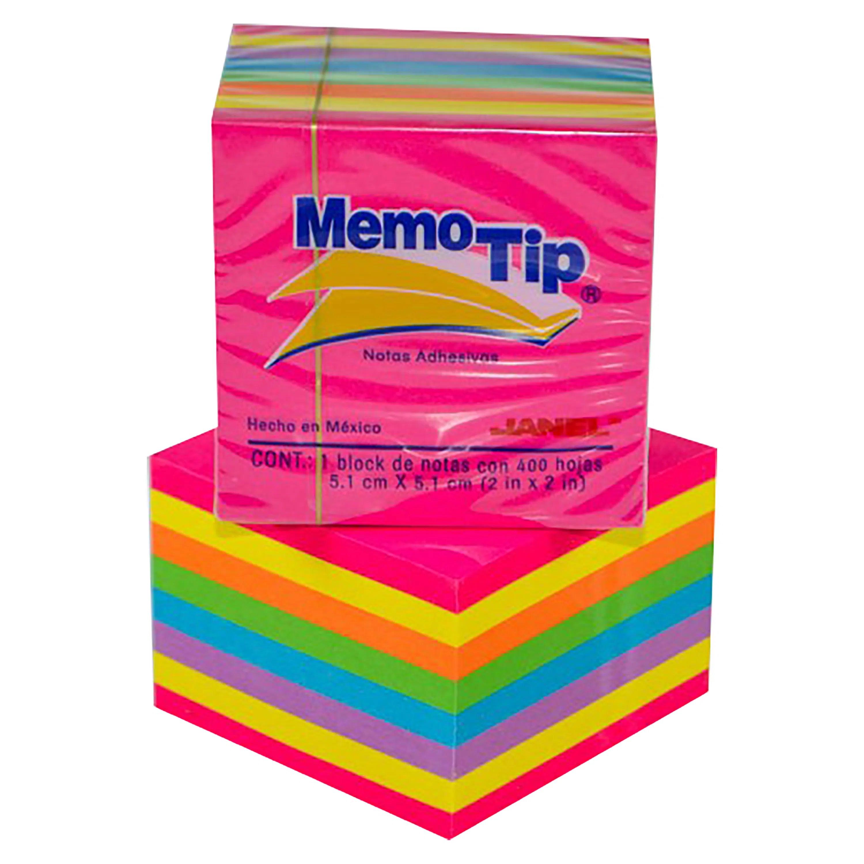 Mini cubo Notas Memo Tip neón Janel 2x2 - Colmenero Shop