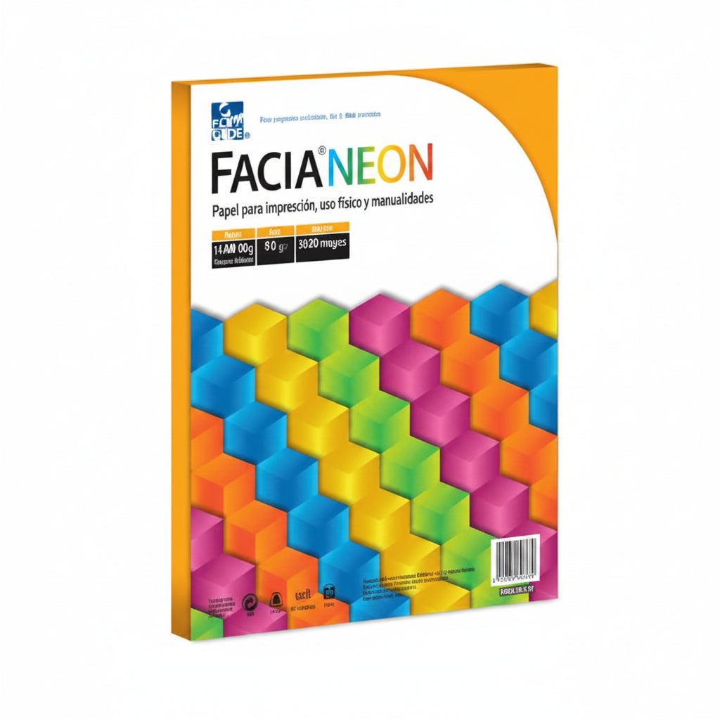 Paquete institucional de 100 hojas de papel bond de color Facia COPAMEX tamaño carta de 75 gramos para impresión y manualidades.