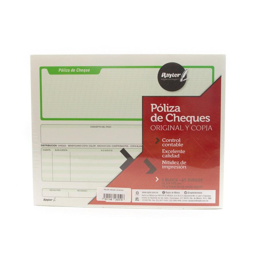 Poliza de cheque media oficio Rayter - Colmenero Shop