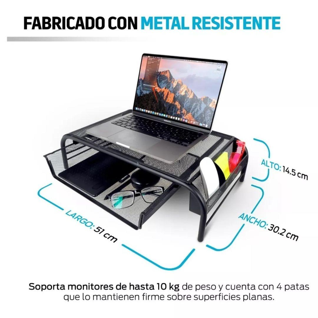 Soporte Organizador Nextep de Malla para Laptop/Monitor con Cajón - Colmenero Shop