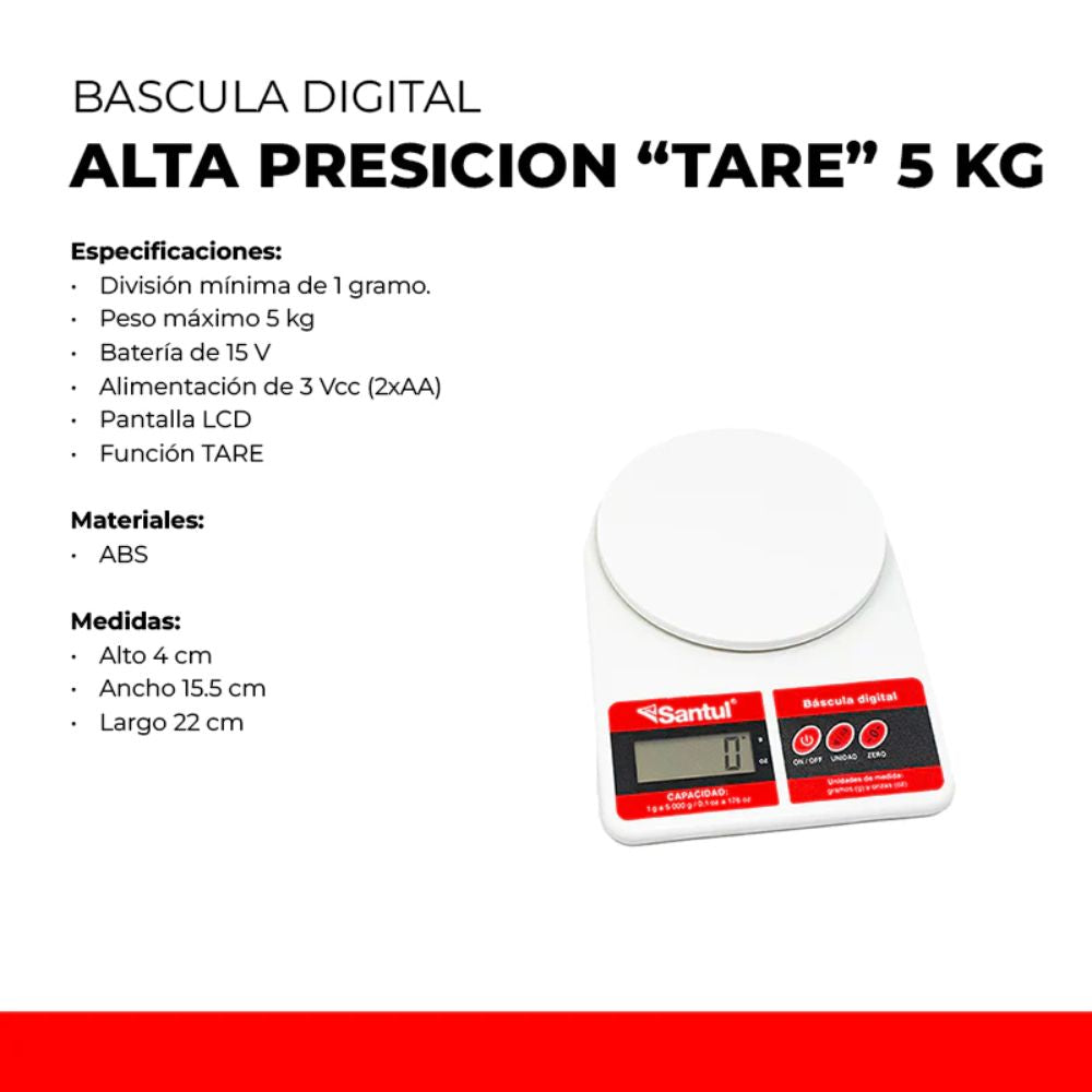 Bascula Digital Santul 5927  Hasta 5kg