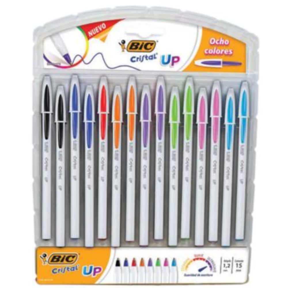 Bolígrafo Bic Cristal Up Punta 1.2mm Colores Surtidos C/15 Piezas