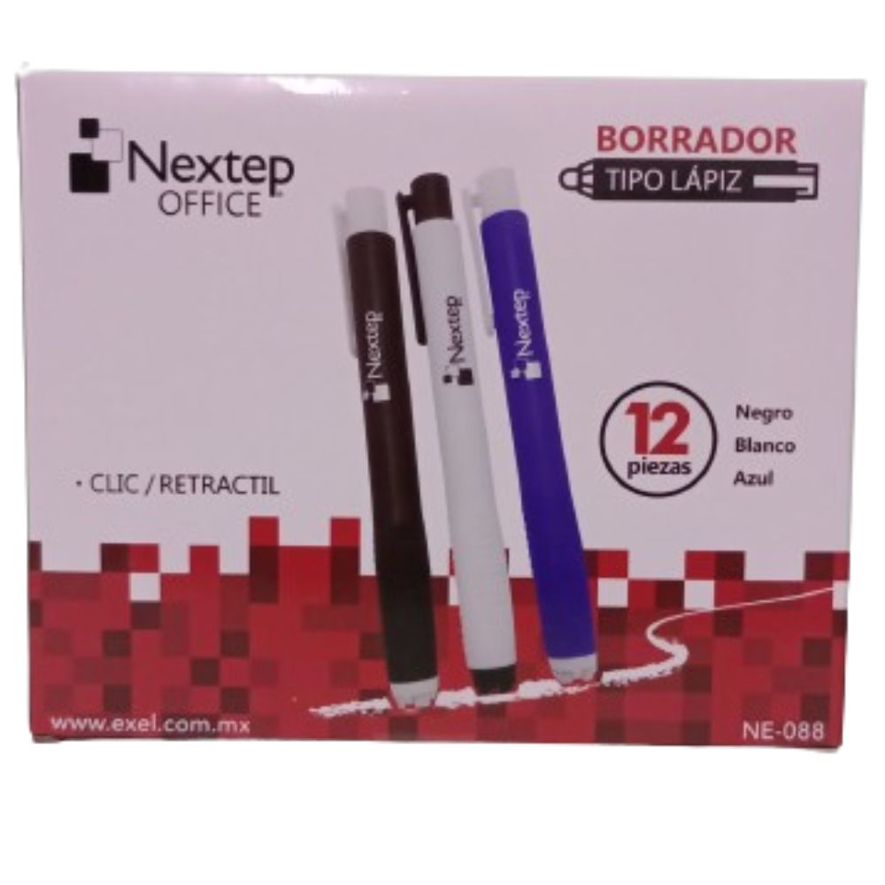 Borrador Nextep Tipo Lápiz Clic/Retráctil C/12 - Colmenero Shop