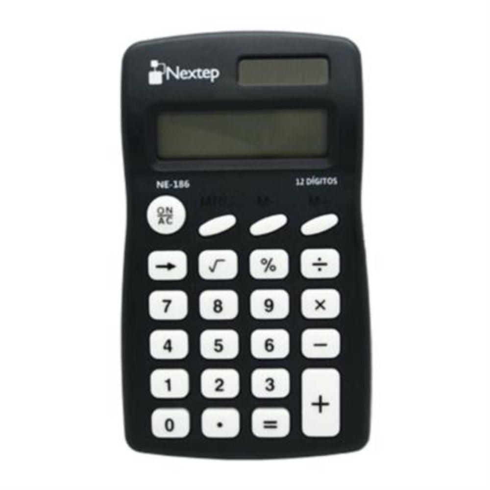 Calculadora Nextep 12 Dígitos De Bolsillo Solar/Batería NE-186 - Colmenero Shop
