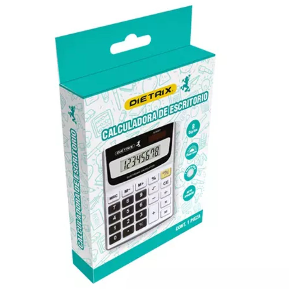 Calculadora de Escritorio DIETRIX 4293 8 Dígitos Solar y Batería