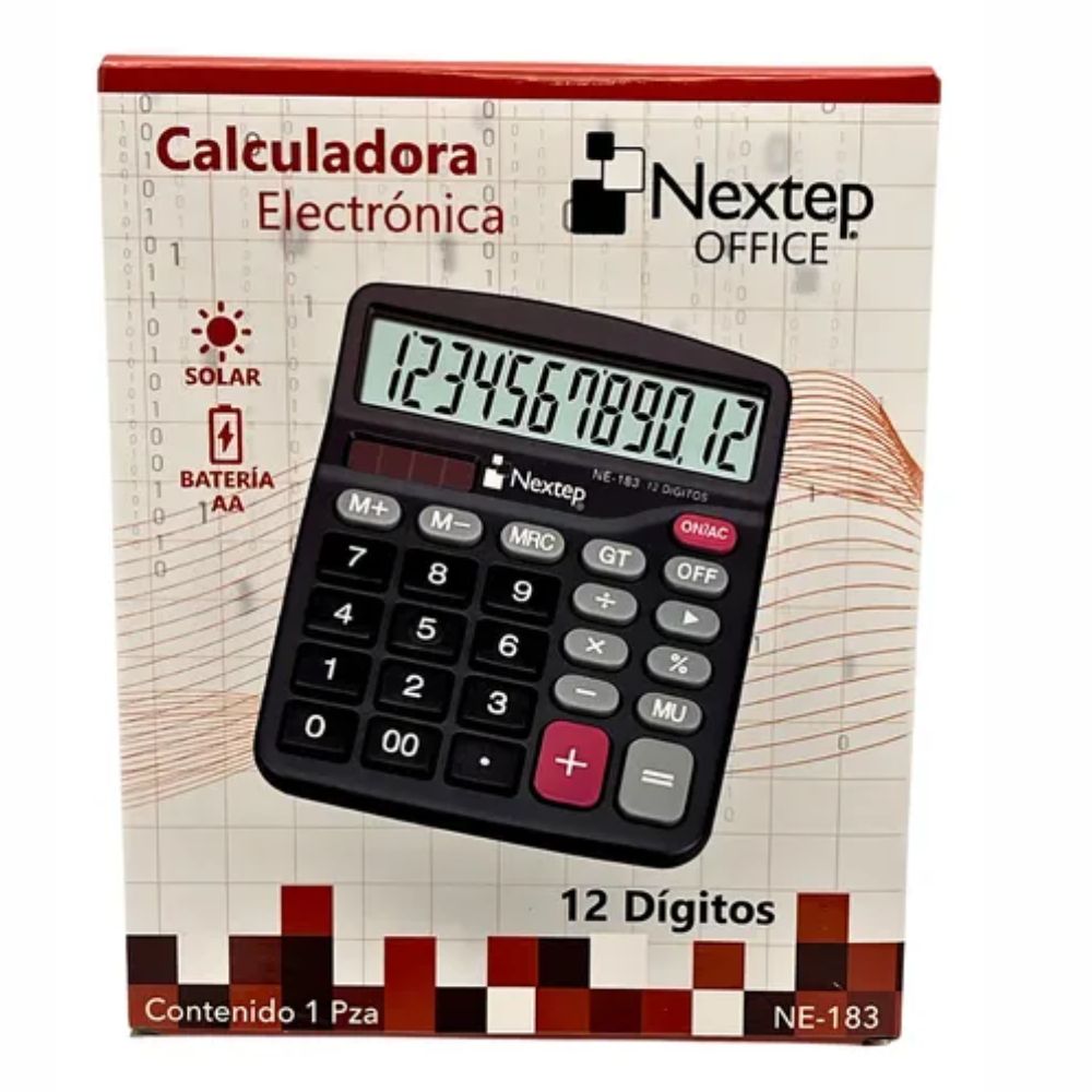 Calculadora Nextep NE-183 de 12 Dígitos | Escritorio Compacto