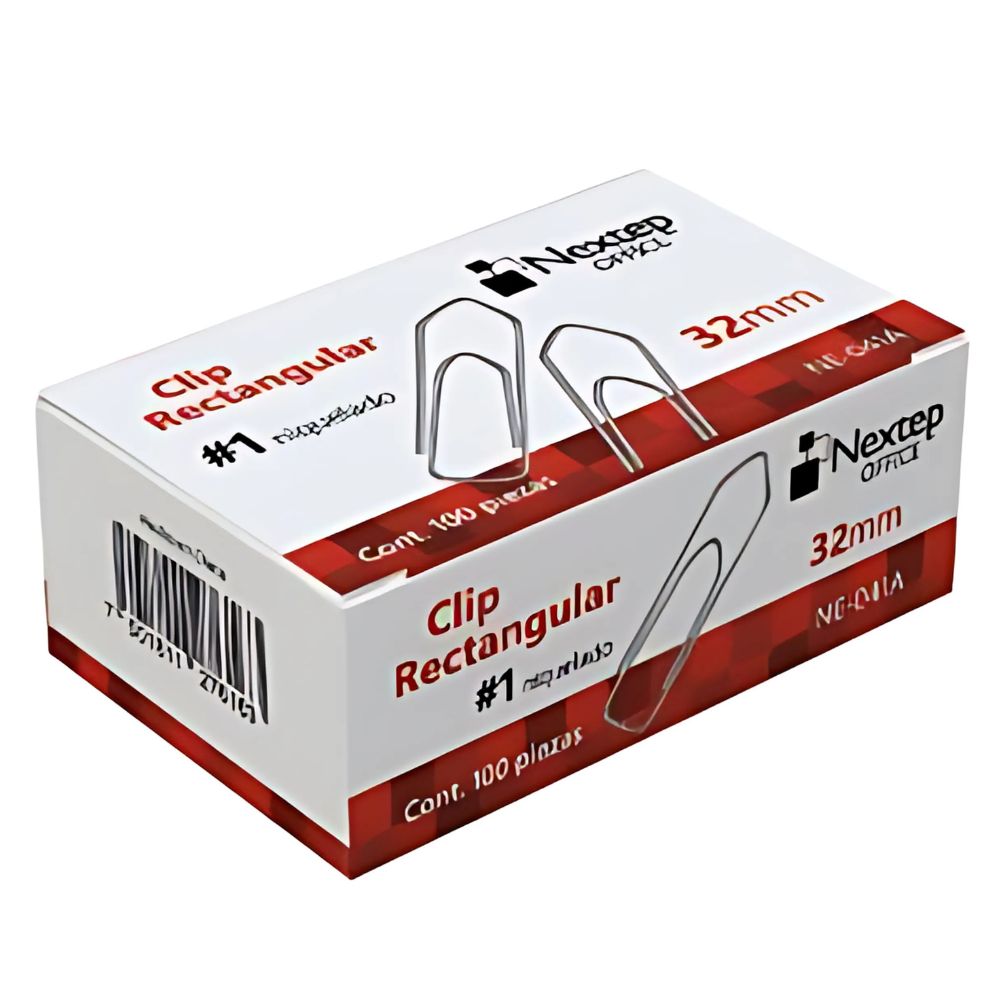 Clips Rectangulares NEXTEP Niquelados | 32 mm y 28 mm| Uso Ejecutivo