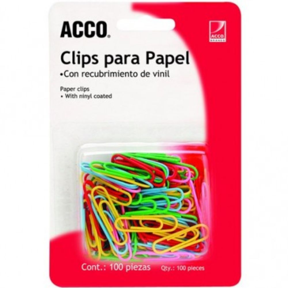 Clip Acco Colores Blíster C/100 Clips