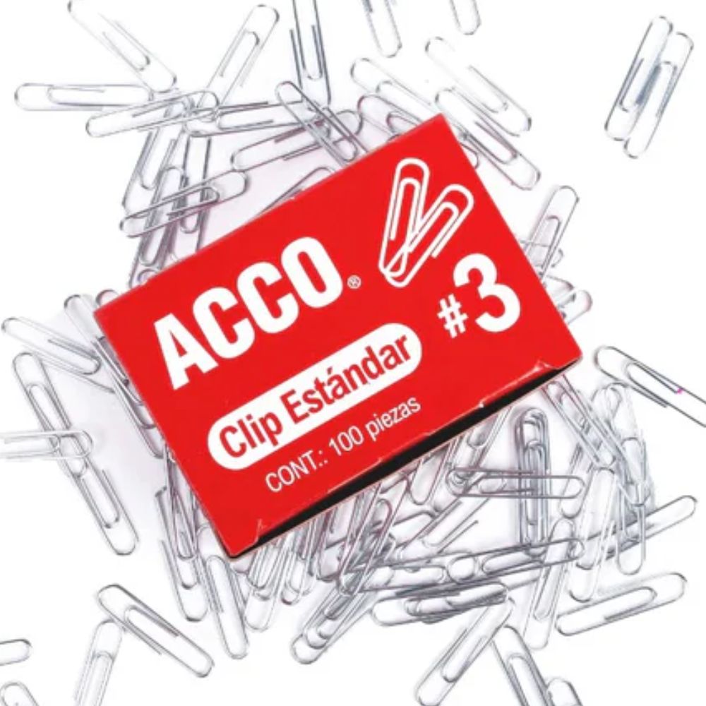 Clip Estándar Acco N.º 3 P1670 | Caja 100 Piezas 25.5 mm