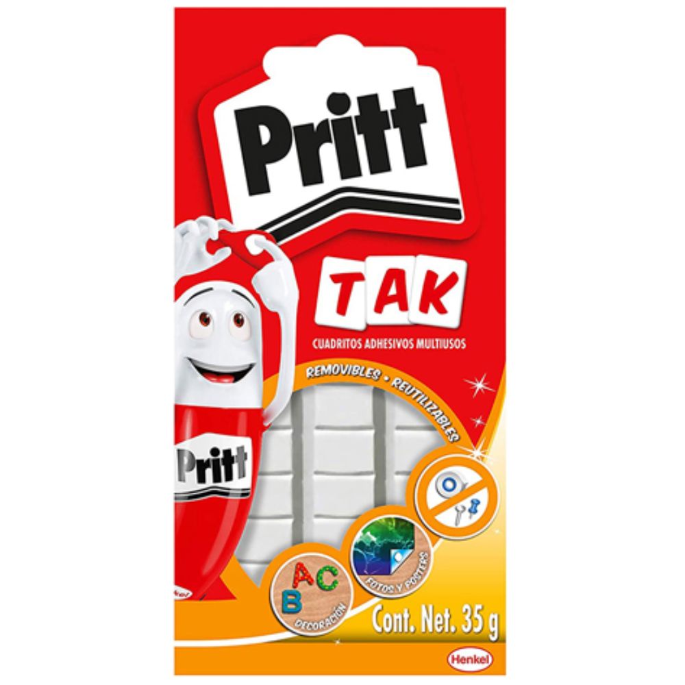 Cuadritos Adhesivos Pritt Tak Removibles | Blanco 35g | Multiusos Reposicionables