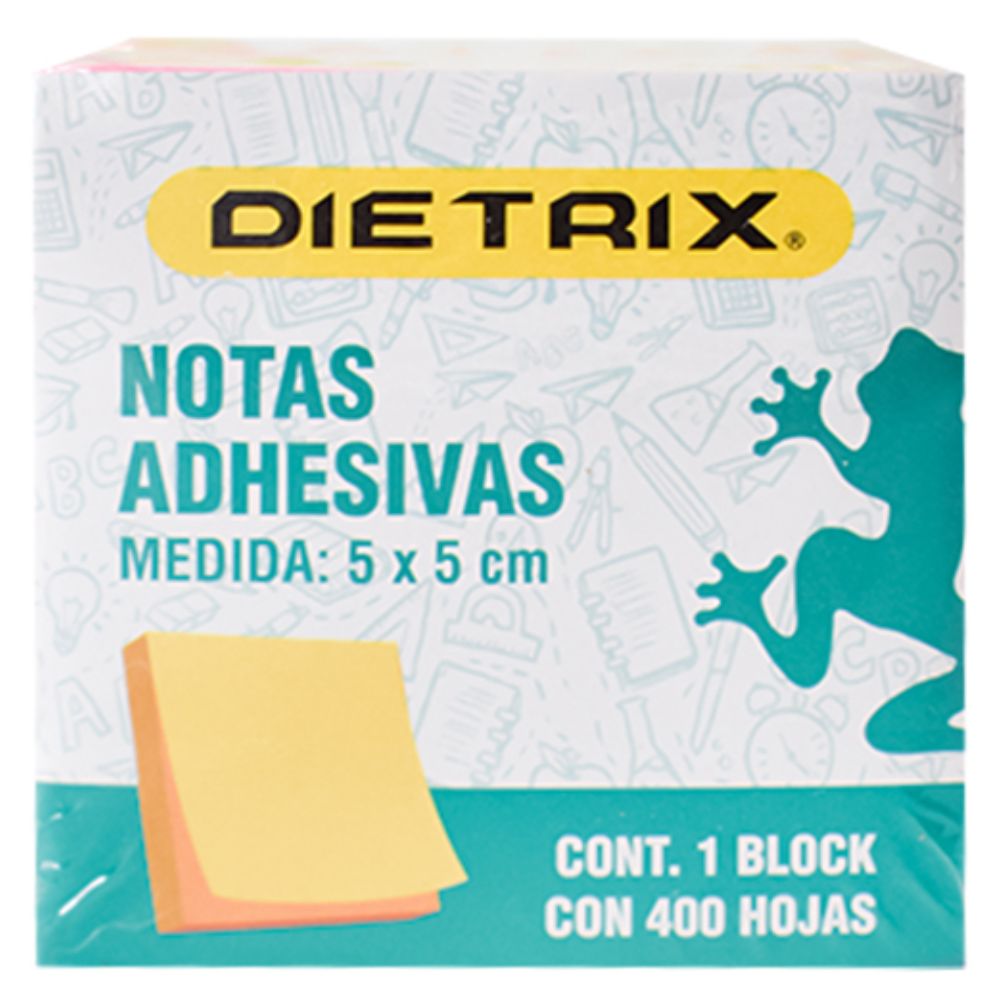 Notas Adhesivas Dietrix Colores Neón De 5 X 5 Cm Con 400 Hojas