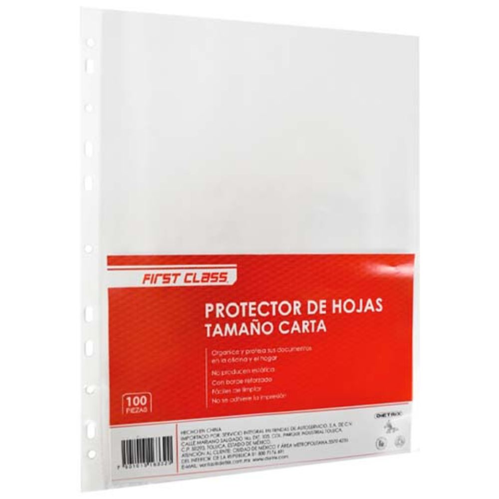 Protector De Hojas Dietrix Tamaño Carta 100 Piezas 30 Micras