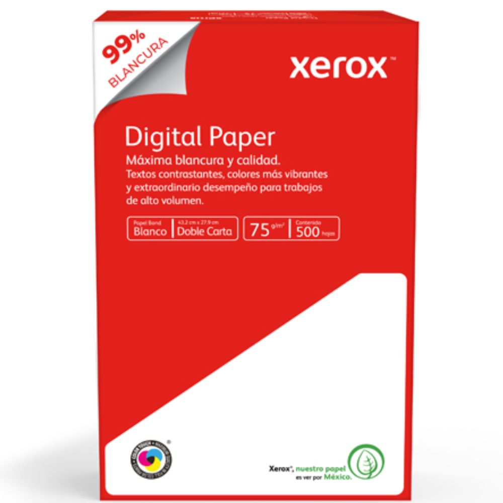 Papel Rojo Doble Carta Xerox 99% Blancura 75gr