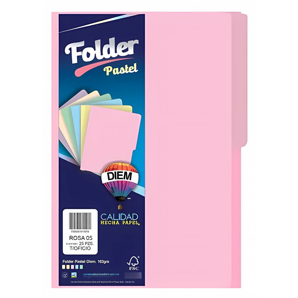Folder Diem Tamaño Oficio Rosa Paq. C/25 Pzs colmenero.shop