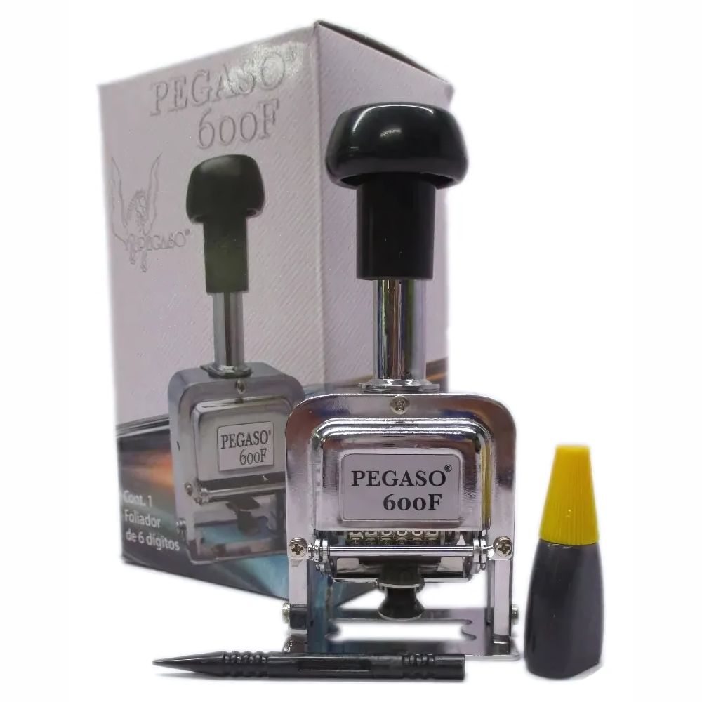 Foliador Pegaso 600F Metálico Cromado 6 Dígitos Manual