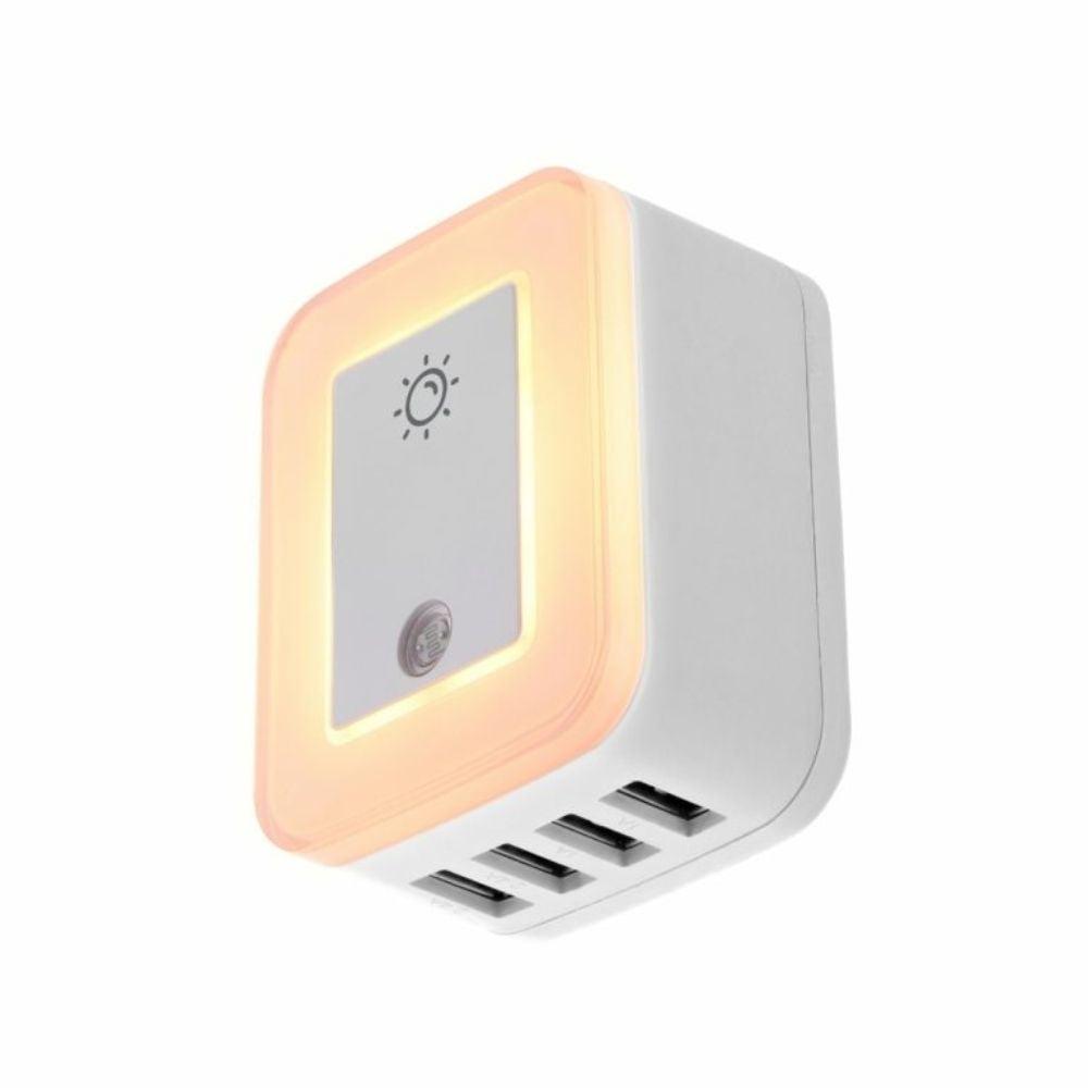 Cargador De Pared Forza 110v/220v 24w Nema 5-15p 4 Puertos Usb Color Blanco - Colmenero Shop