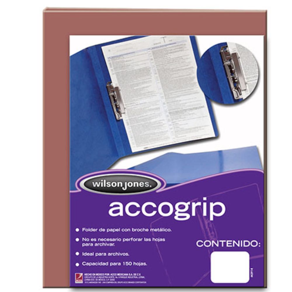 Folder accogrip carta ACCO color caoba con palanca P0968
