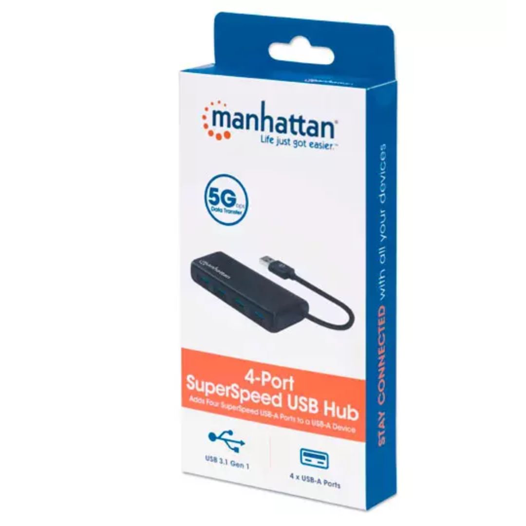 Hub Manhattan Usb 3.2 Gen 1 De 4 Puertos Usb 164900