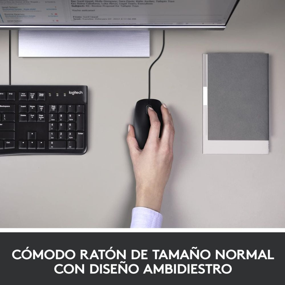 Kit Teclado y Mouse Logitech MK120 - USB Plug & Play