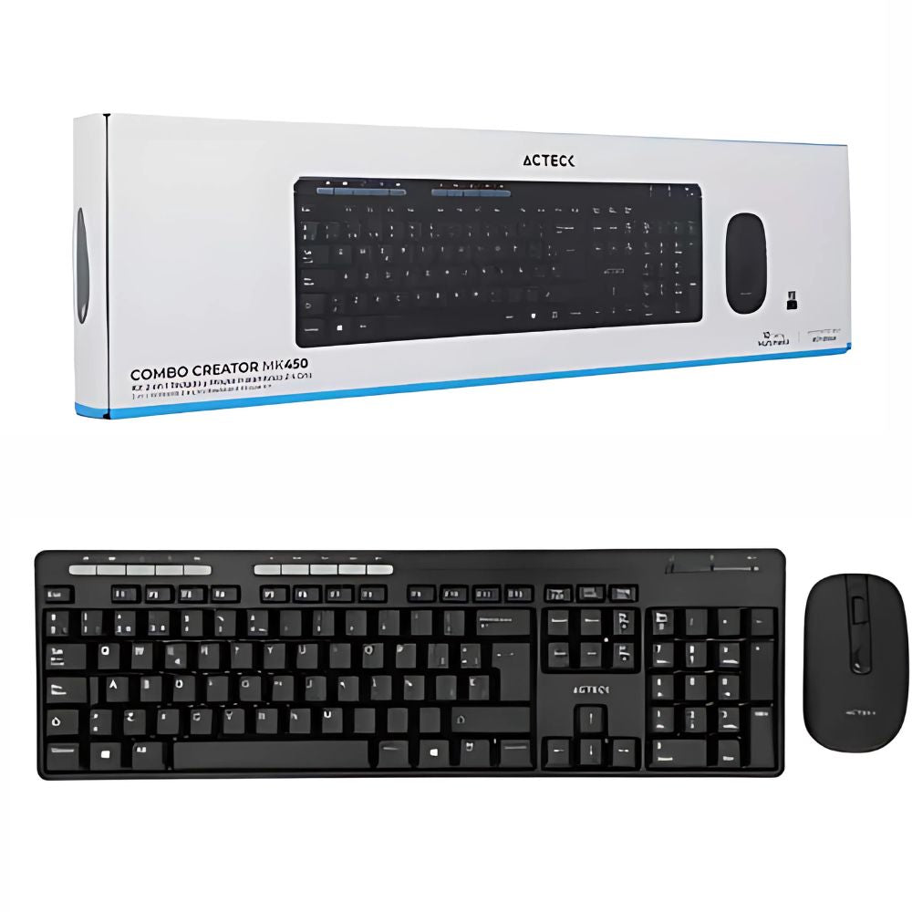 Kit Teclado y Mouse Acteck MK450 Inalámbrico | USB, Negro