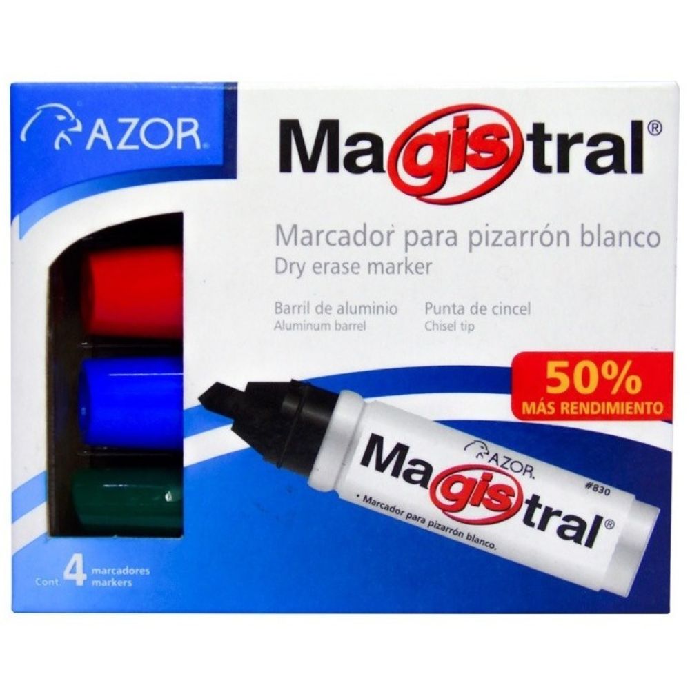 Marcador Magistral Aluminio Surt. C/4 #830-4