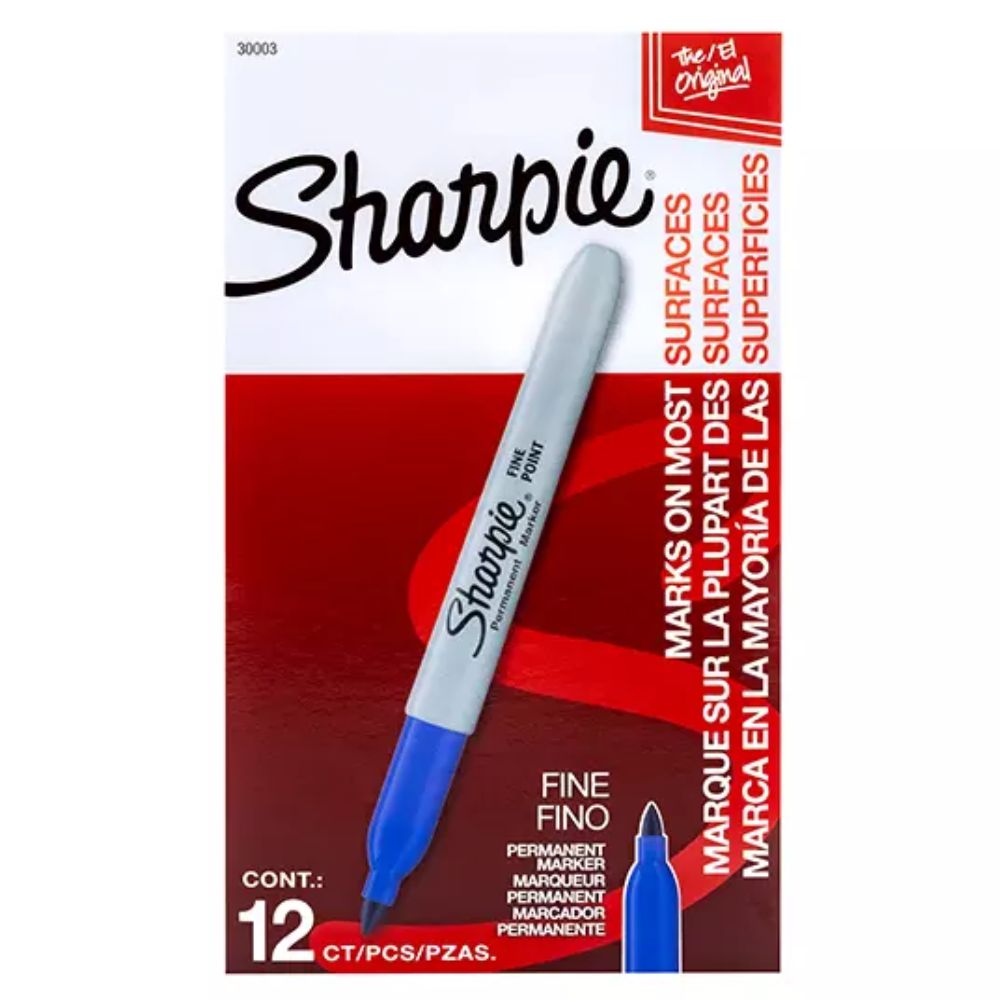 Marcadores Sharpie Punta Fina Azul  | Colmenero.shop