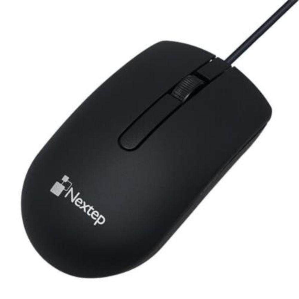 Mouse Nextep Alámbrico USB 1000 dpi Color Negro - Colmenero Shop