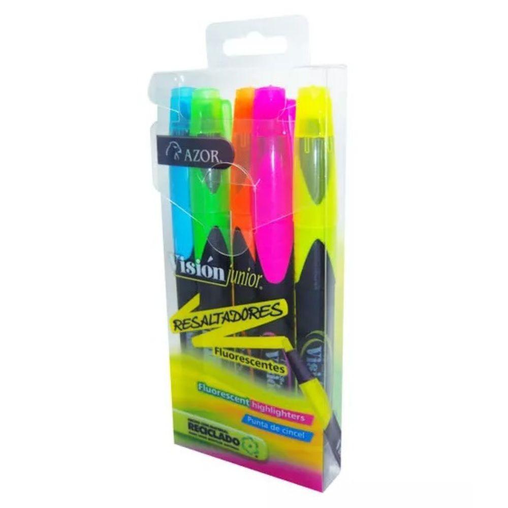 Marcatextos Vision Jr. Cincel 4 Mm Colores Surtidos C- 5 Pzas 2825 - Colmenero Shop