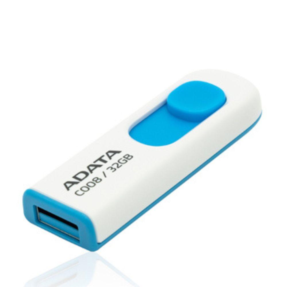 Memoria Flash Adata C008 32gb Usb 2.0 Blanco/Azul - Colmenero Shop