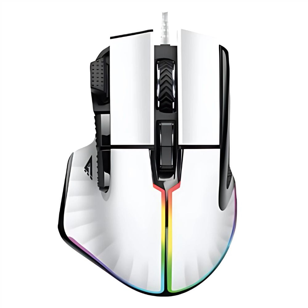 Mouse Gamer Factor MOG602 Click Láser Pixart 3370 19000 Dpi 8 Botones Iluminación RGB Color Blanco