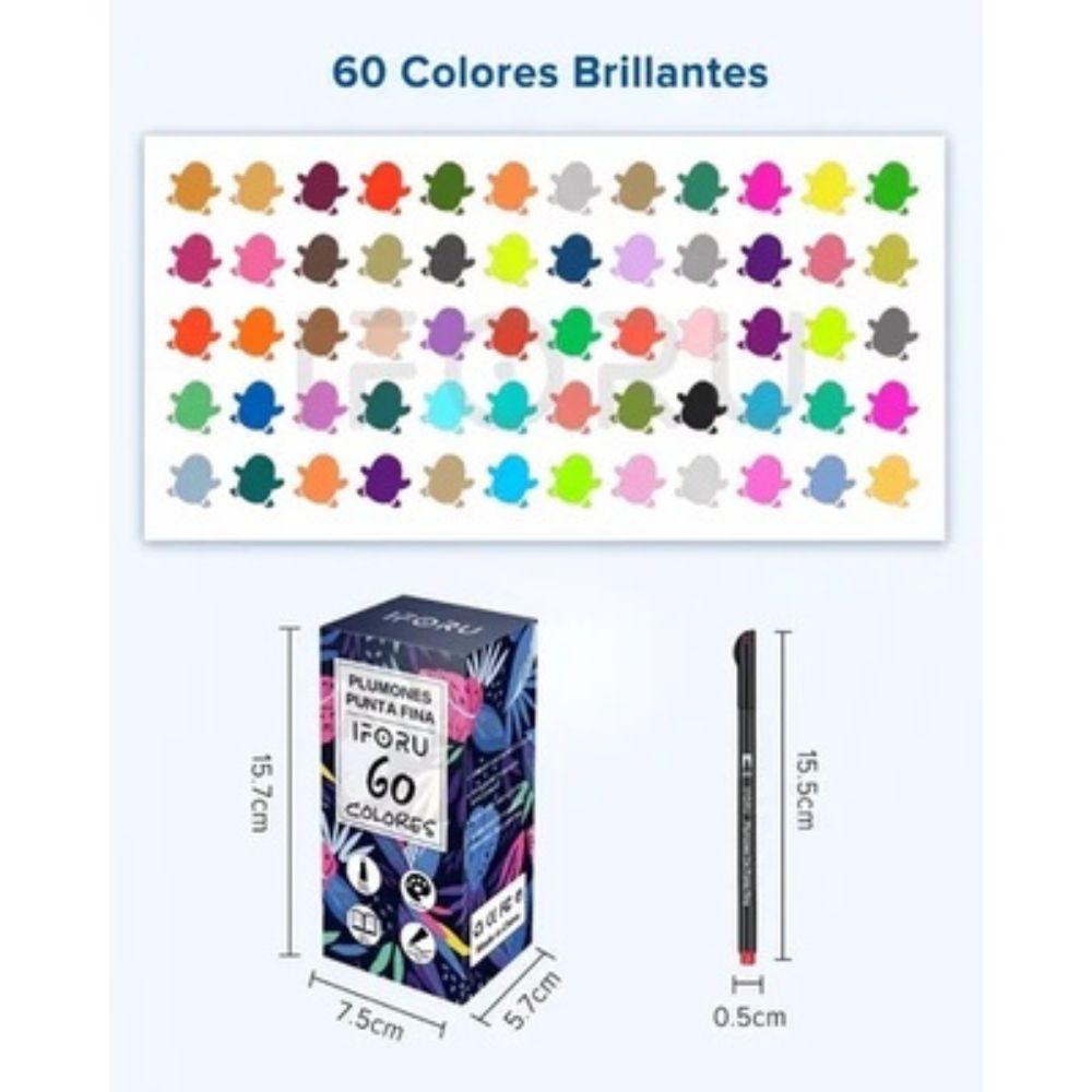 Iforu Plumones Punta De Pincel Colores, Rotuladores Y Boligrafos De Dibujo Para Escribir, Dibujar Y Oficina (0.4mm) - Colmenero Shop