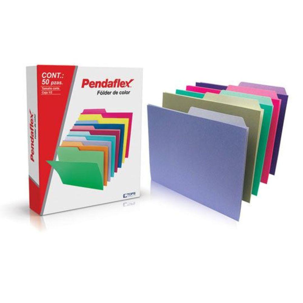 Folder De Color Pendaflex Carta Color Surtido Lite Ceja 1/2 Caja Con 50 Pzas - Colmenero Shop