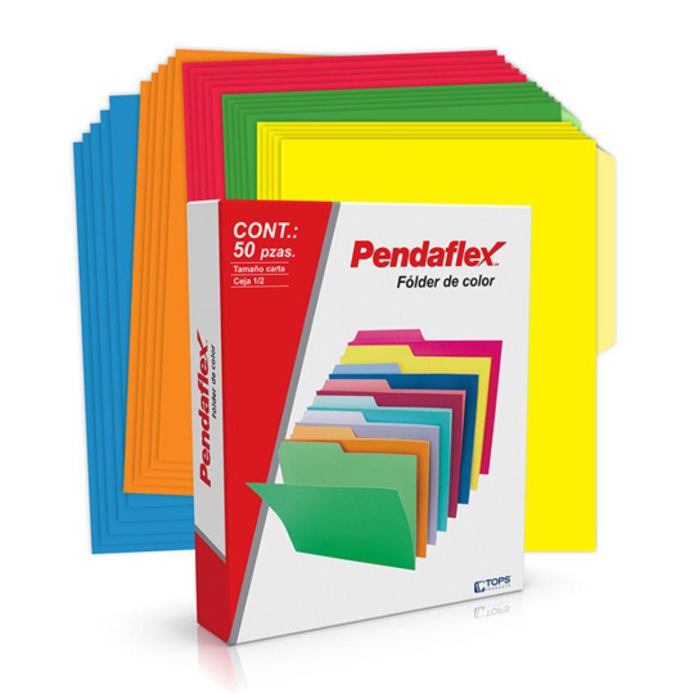 Folder De Color Pendaflex Carta Color Surtido Intenso Ceja 1/2 Caja Con 50 Pzas - Colmenero Shop