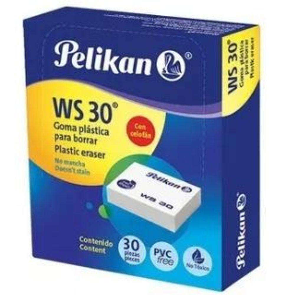 Goma Pelikan Ws30 Blanca Plástica Caja Con 30 Piezas - Colmenero Shop