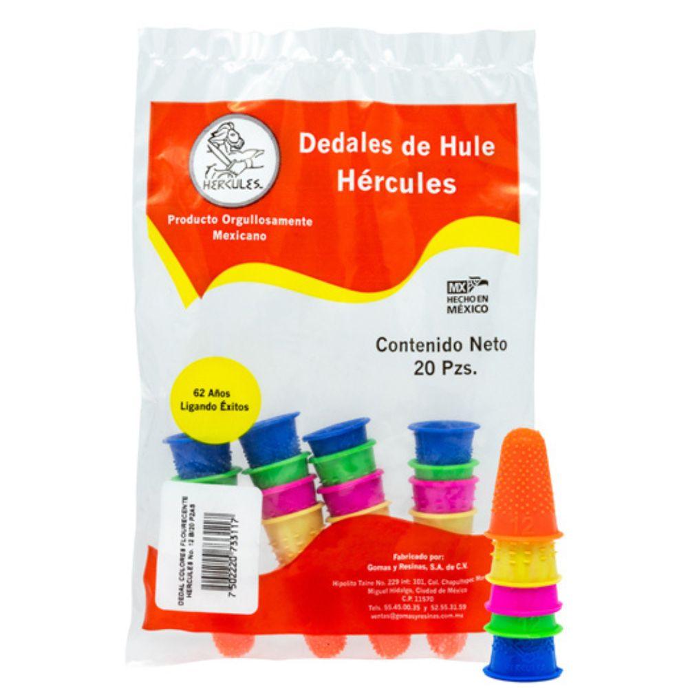 Dedal Hercules De Hule No. 11 Y 12 Colores Surtidos. Bolsa Con 20 Piezas - Colmenero Shop