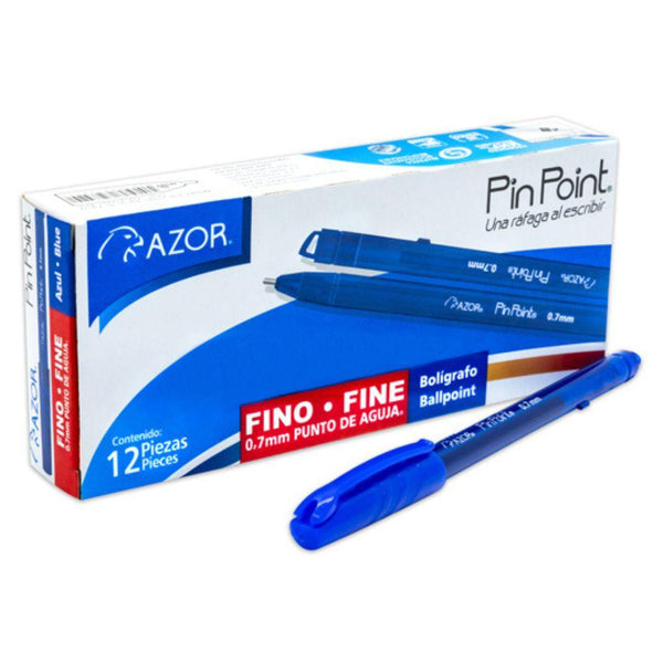 Bolígrafo Fino Pin Point 0.7 Mm Color Azul Caja Con 12 Piezas - Colmenero Shop